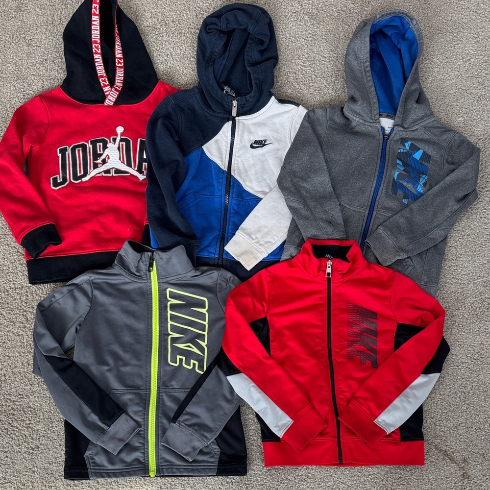 Bundle Nike Kids' Red and Black Full-Zip Jackets